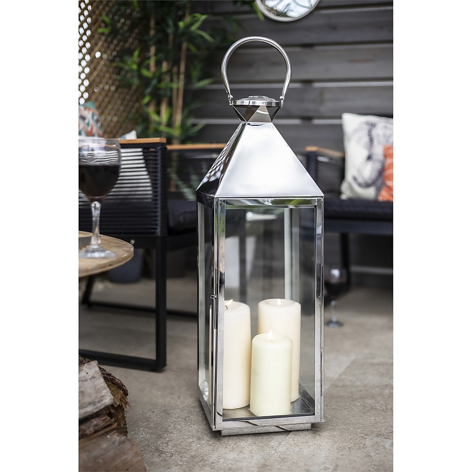 Palma Stainless steel lantern 65cm