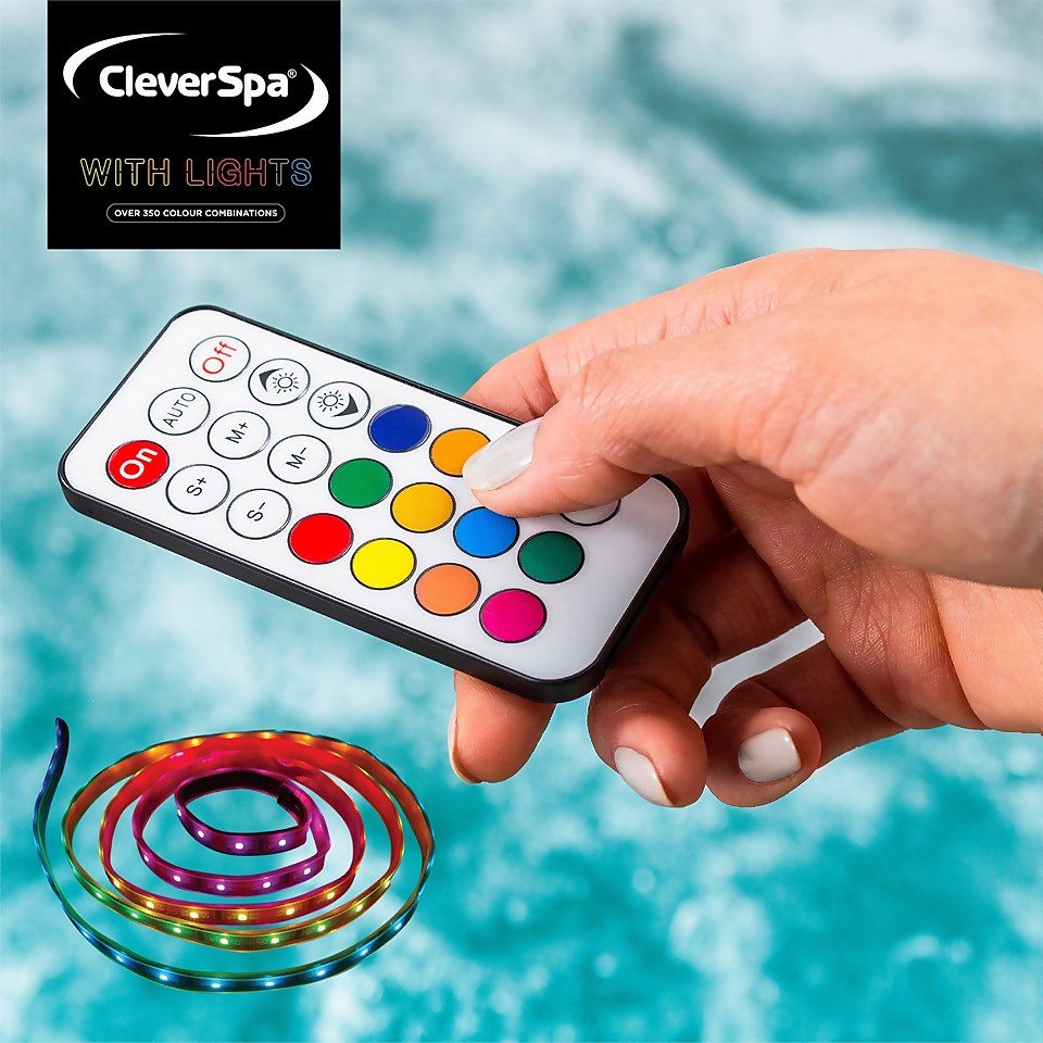 CleverSpa Sorrento 6 Person Square Hot Tub with LED Lights