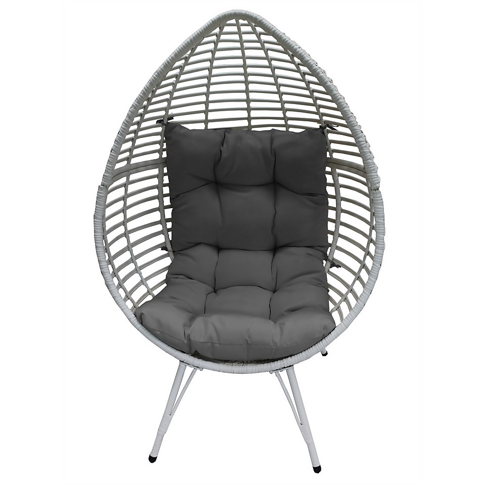 Rattan Pod Egg Chair - White