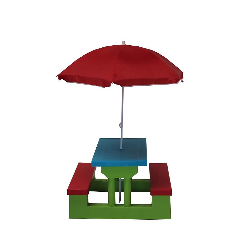 Kids Bench with Multicoloured Parasol