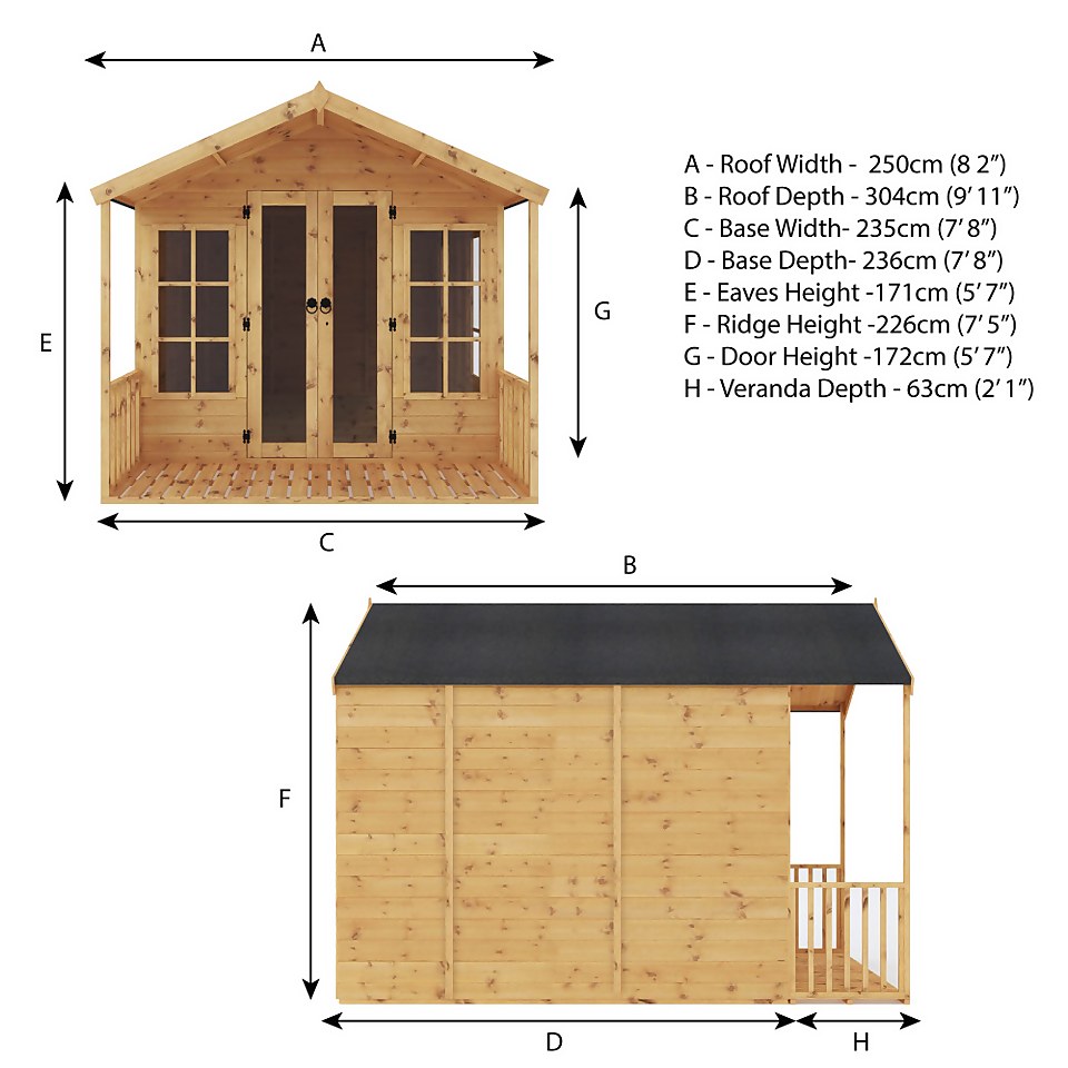 Mercia 10 x 8ft Traditional Summerhouse