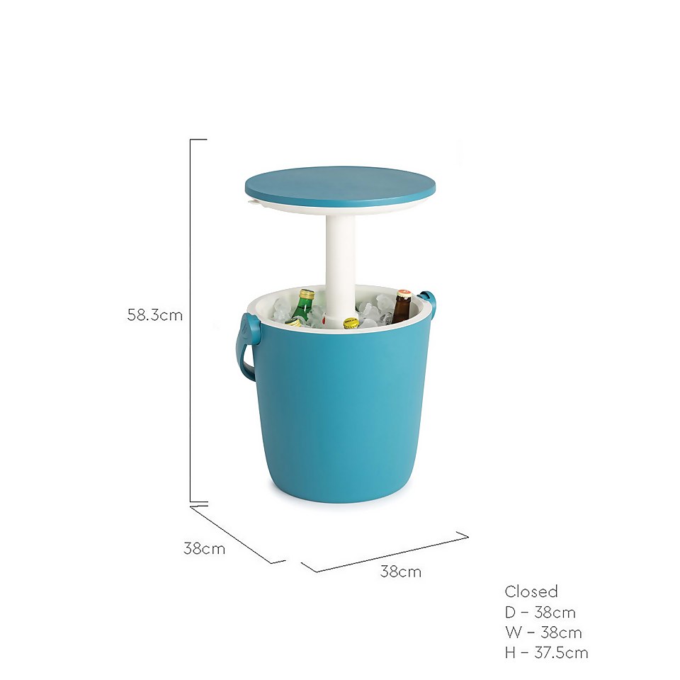 Keter GoBar Outdoor Ice Cooler Table Garden Furniture - Blue / White