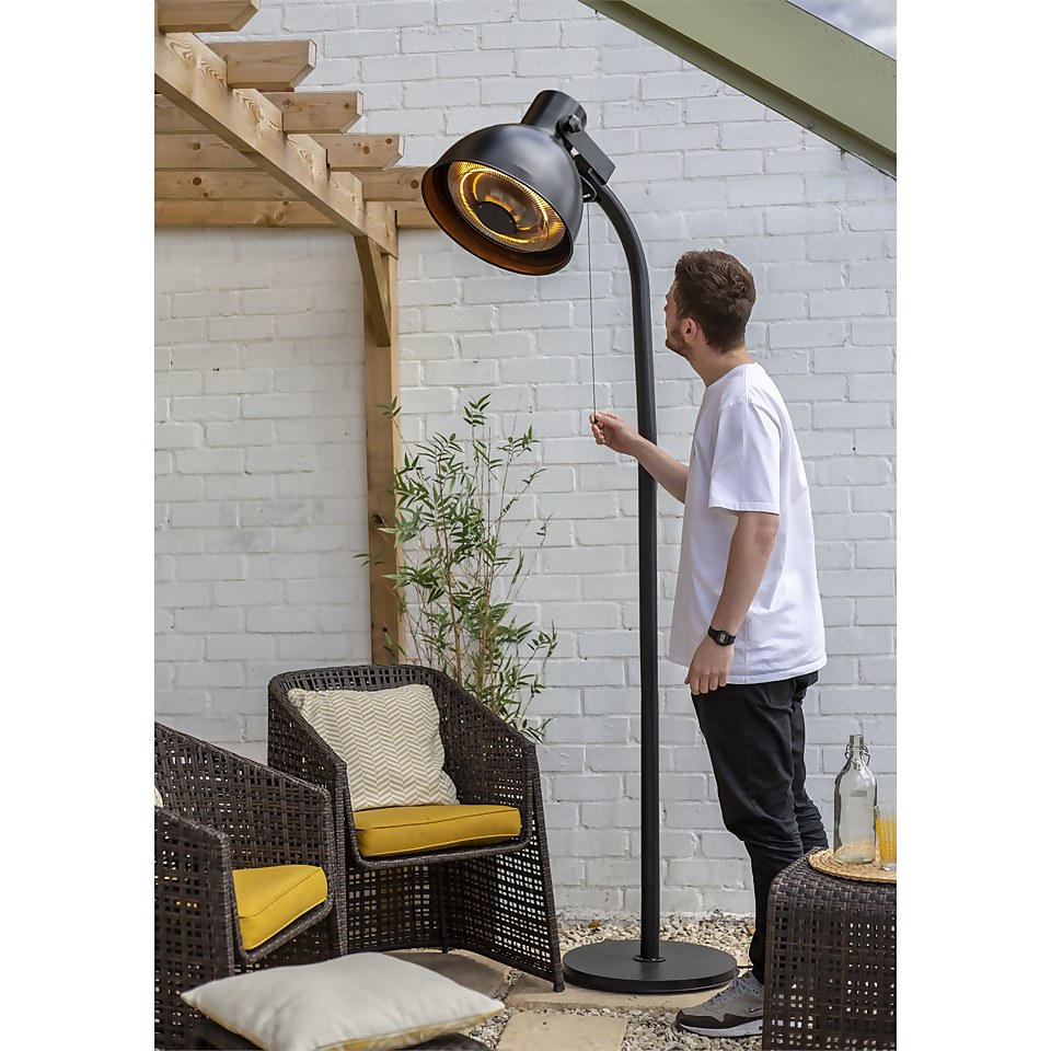 La Hacienda Salvador Black Lamp Style Electric Heater Homebase