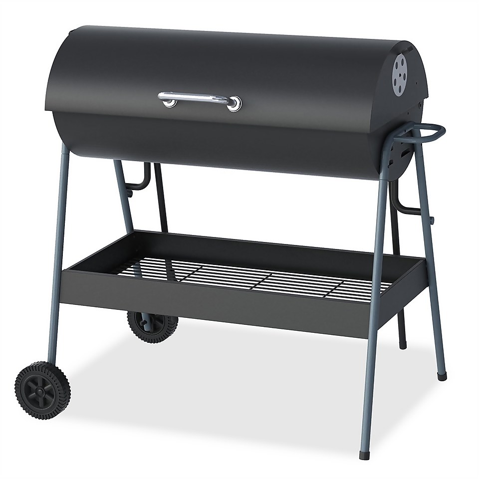 Texas Double Cooking Oil Drum Charcoal BBQ