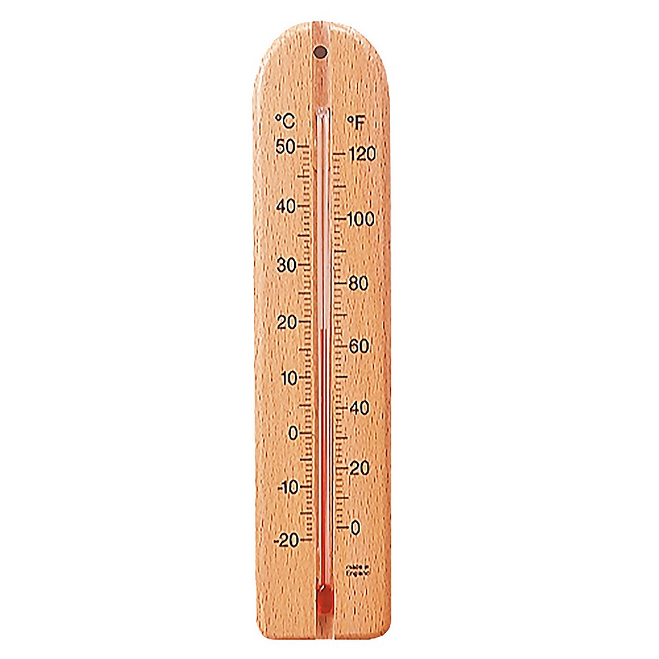 Wooden Garden Wall Thermometer