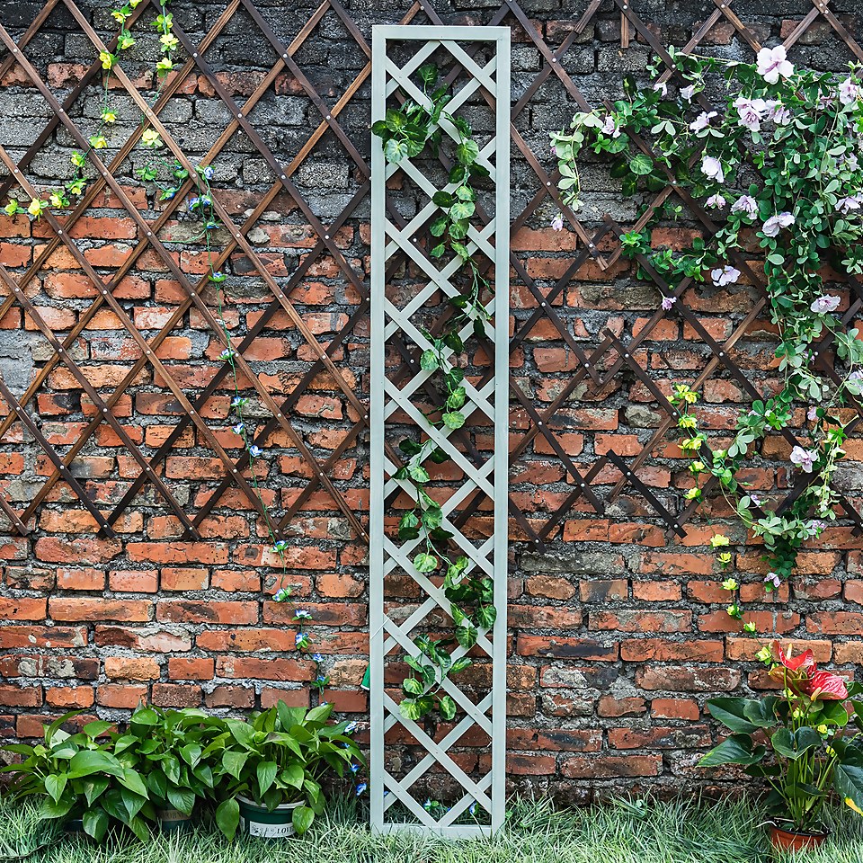 1.8m x 30cm Wooden Trellis Panel - Green