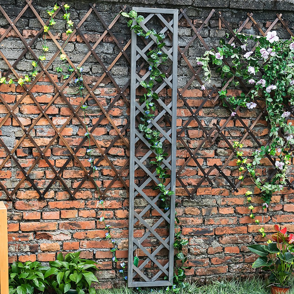 1.8m x 30cm Wooden Trellis Panel Grey Homebase