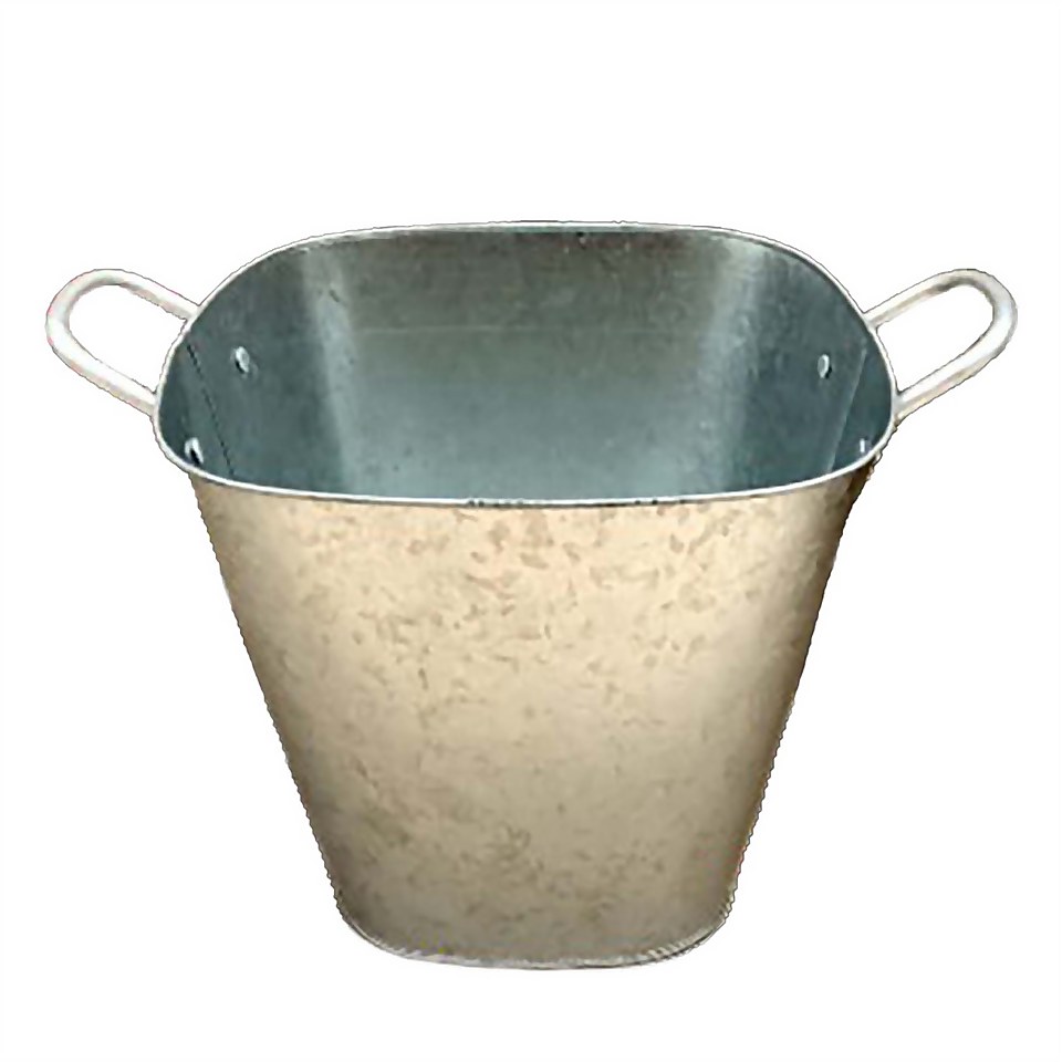 Galvanised Square Pot - 30cm
