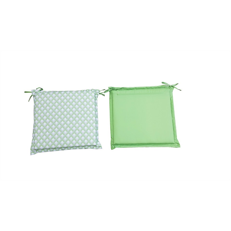 Homebase Outdoor Seat Pad Cushions in Geometric Green - (Pack of 2)