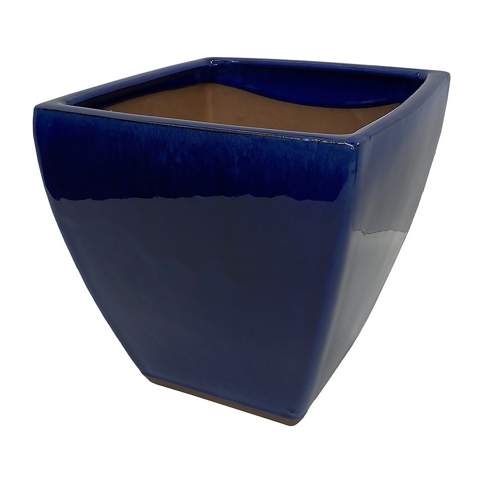 Chiswick Square Imperial Terracotta Pot in Blue - 38cm