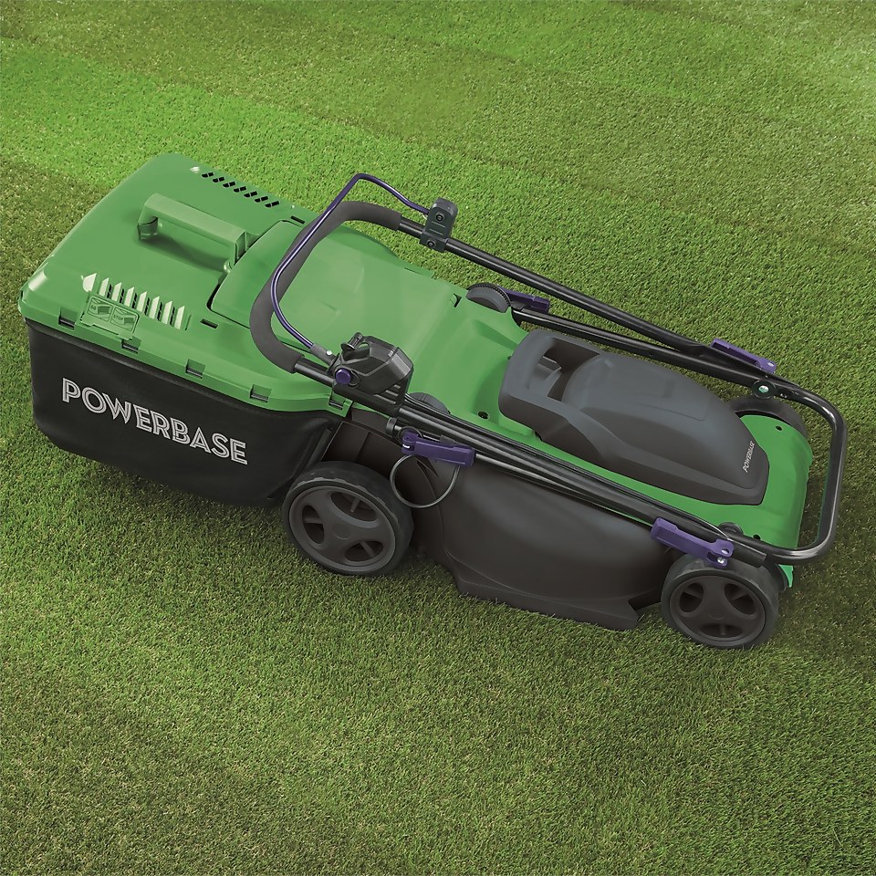 Powerbase 1600W Electric Lawn Mower - 37cm
