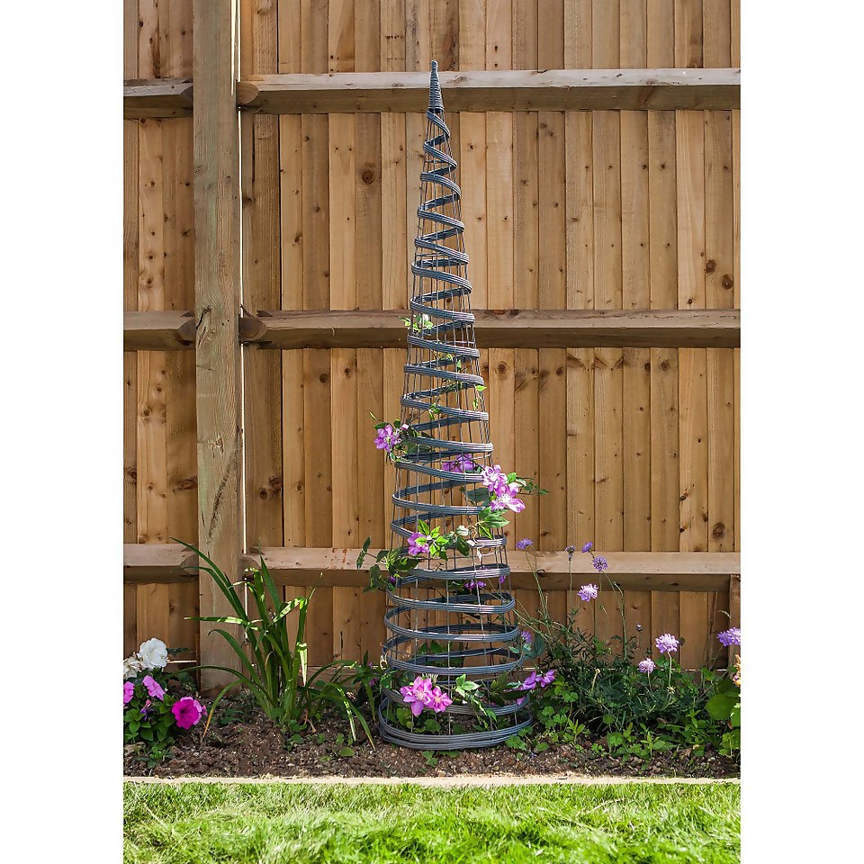 Smart Garden Faux Rattan Obelisk - Slate