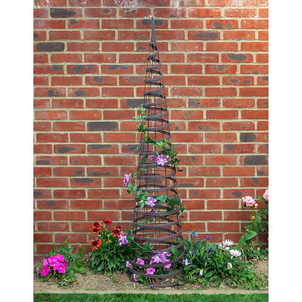 Smart Garden Faux Rattan Obelisk - Chestnut