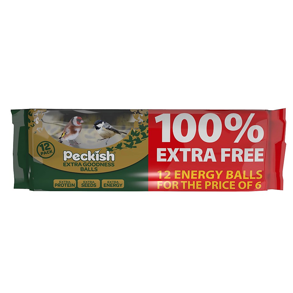 Peckish Extra Goodness Fat Balls for Wild Birds - Pack of 6 + 100% Extra Free