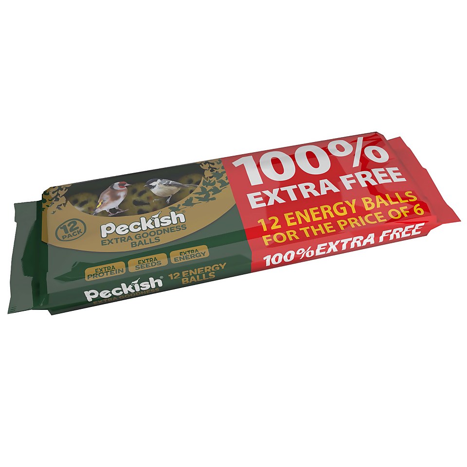 Peckish Extra Goodness Fat Balls for Wild Birds - Pack of 6 + 100% Extra Free