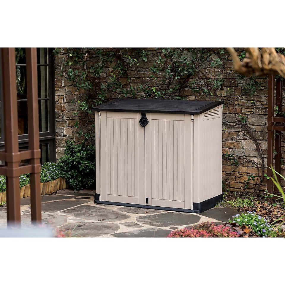 Keter Store It Out Midi Outdoor Garden Storage Shed 880L - Beige/Brown