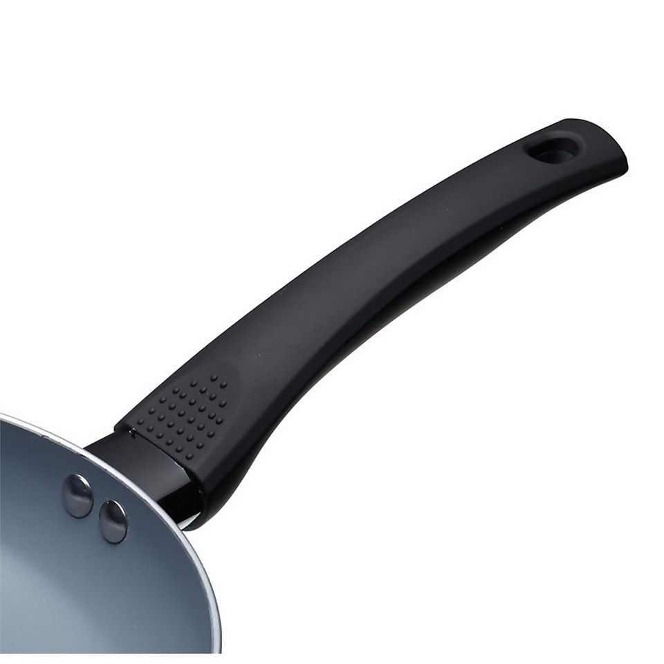 MasterClass Eco Induction Frying Pan with Healthier Ceramic Chemical Free Non Stick, Aluminium , Iron Black and Blue