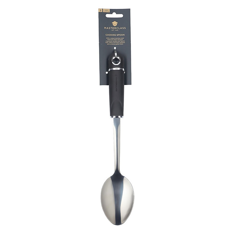 MasterClass Cooking Spoon with Soft Grip Handle, Stainless Steel