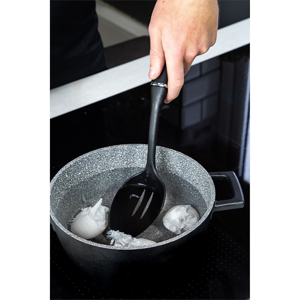 MasterClass Slotted Spoon with Soft Grip Handle, Non Stick Safe Nylon