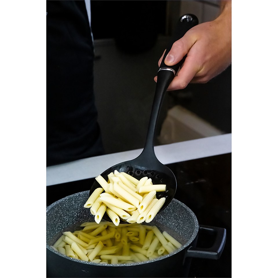 MasterClass Kitchen Skimmer Spoon with Soft Grip Handle, Non Stick Safe Nylon