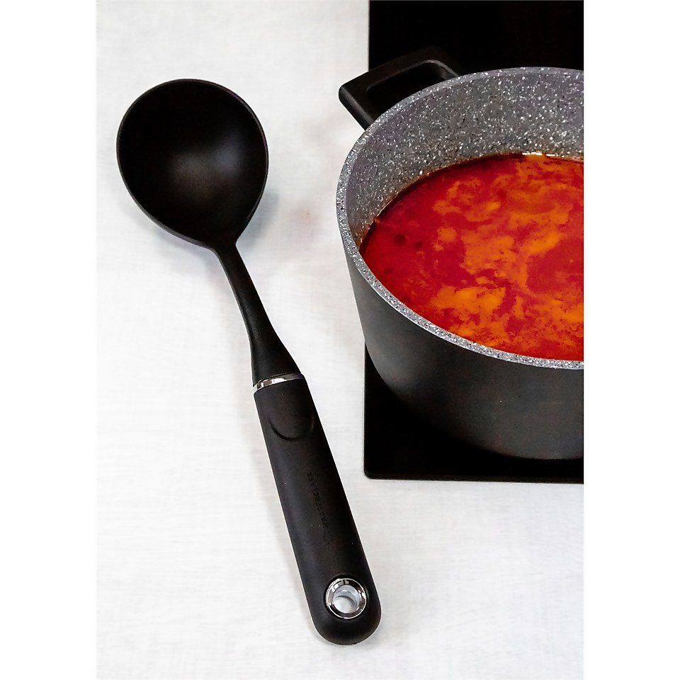MasterClass Soup Ladle with Soft Grip Handle, Non Stick Safe Nylon