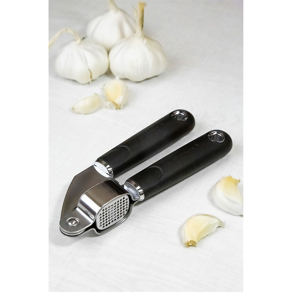 MasterClass Garlic Press with Soft Grip Handle - Stainless Steel
