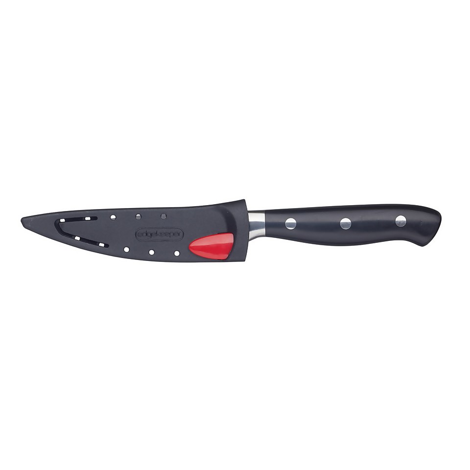 MasterClass Paring Knife with EdgeKeeper Knife Sharpener Sheath, Stainless Steel