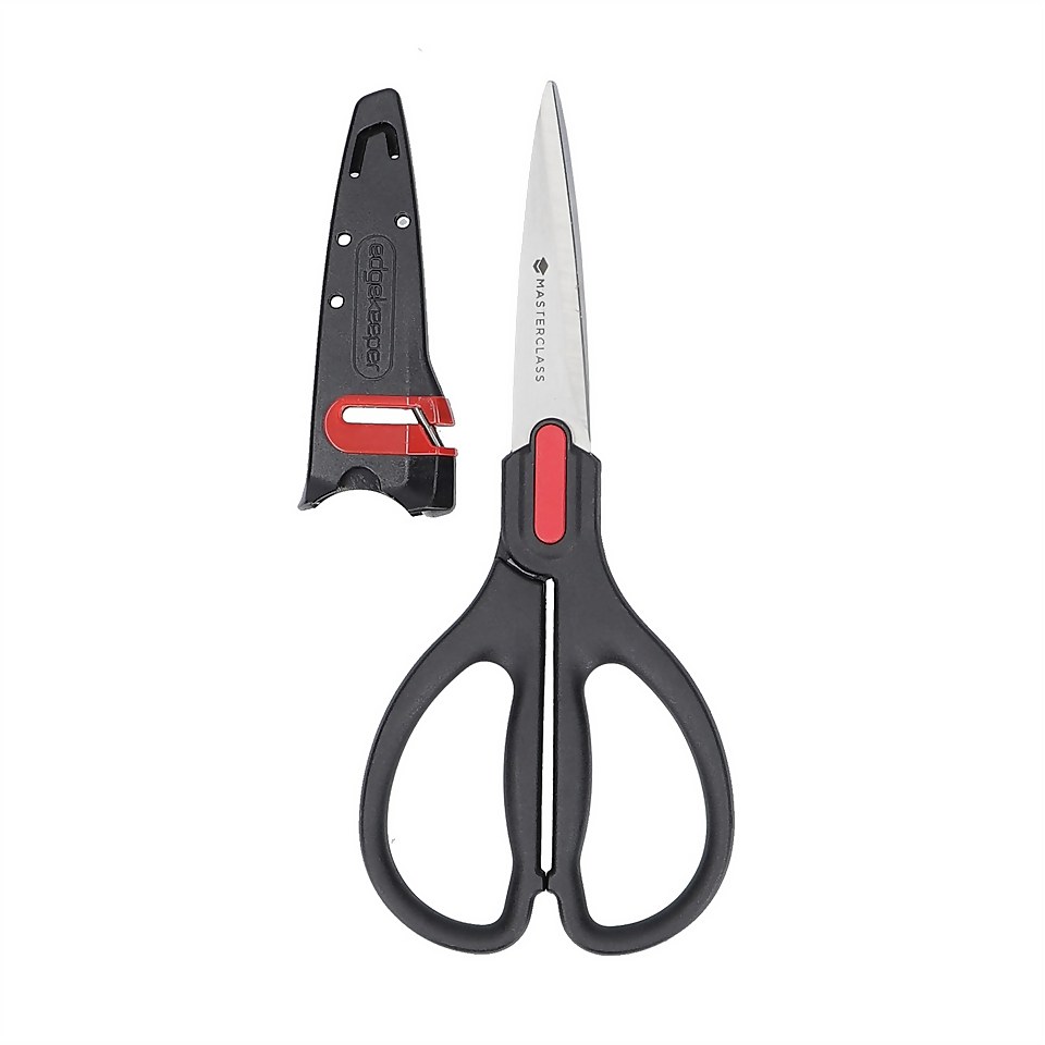 MasterClass EdgeKeeper Kitchen Scissors with Sharpener Sheath, Stainless Steel