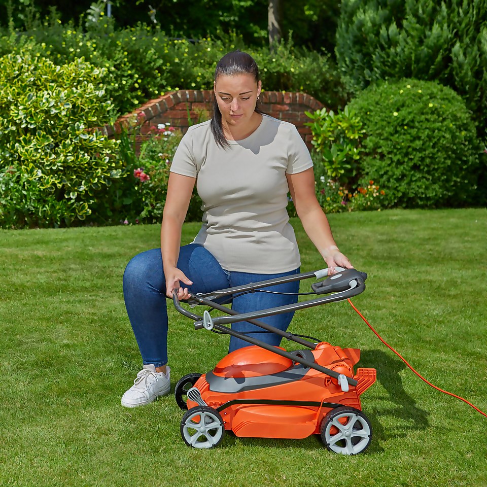 Flymo EasiStore 340R Corded Rotary Lawn Mower - 1400W