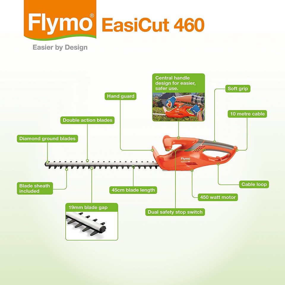Flymo Easicut 460 Electric Hedge Trimmer - 45cm
