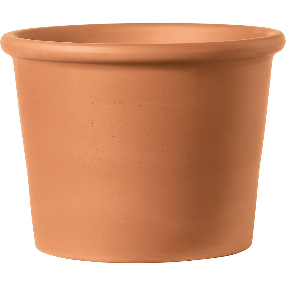 Terracotta Border Cylinder Pot - 18cm