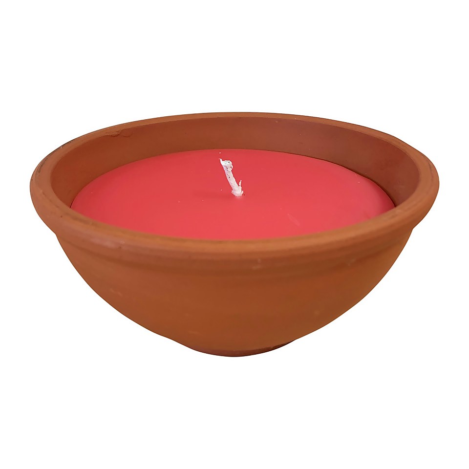 Biteshield Candle Citronella Tc Dish - Pink Wax
