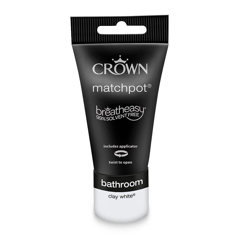 Crown Easyclean Bathroom Paint Clay White - 0.04L