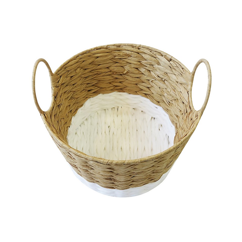 Round Natural White Paper Basket