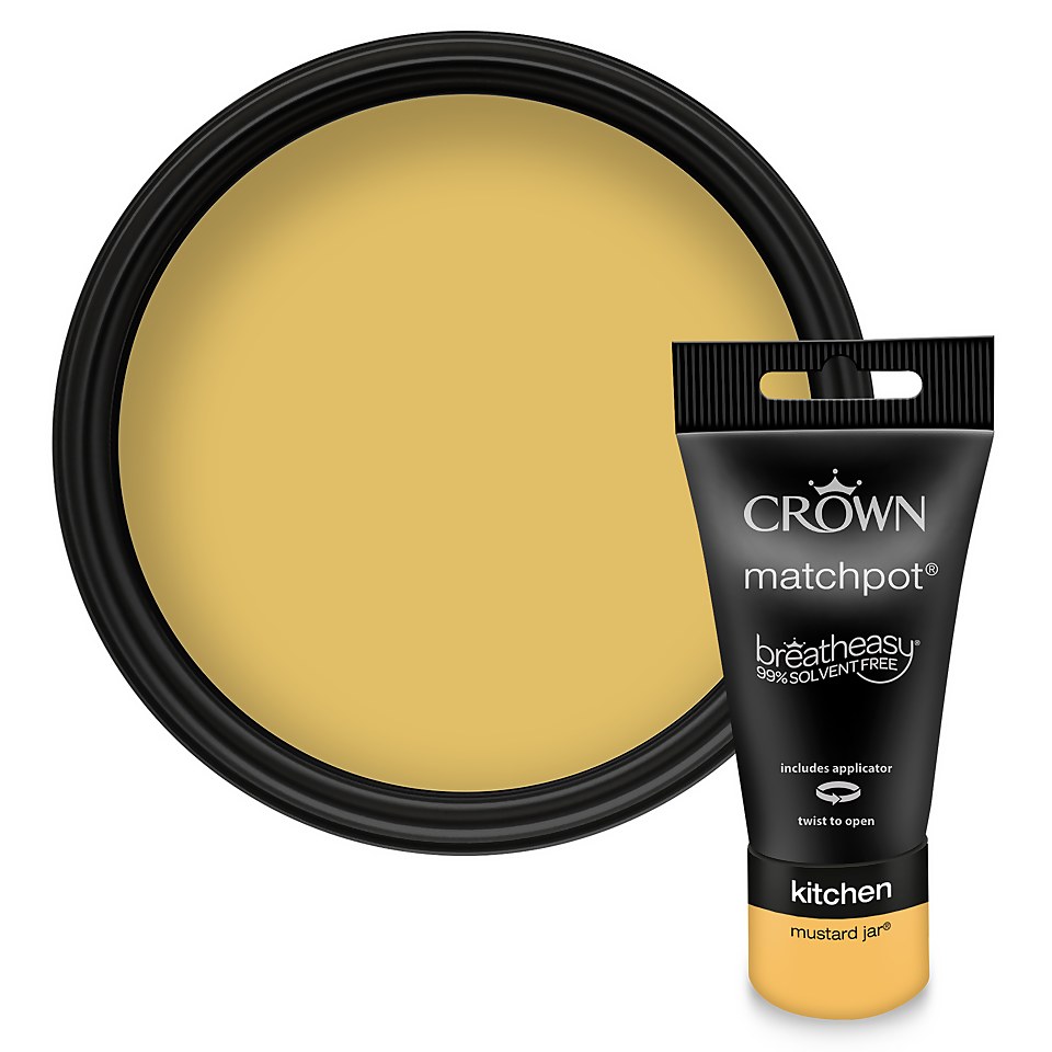 Crown Easyclean Kitchen Paint Mustard Jar - 0.04L