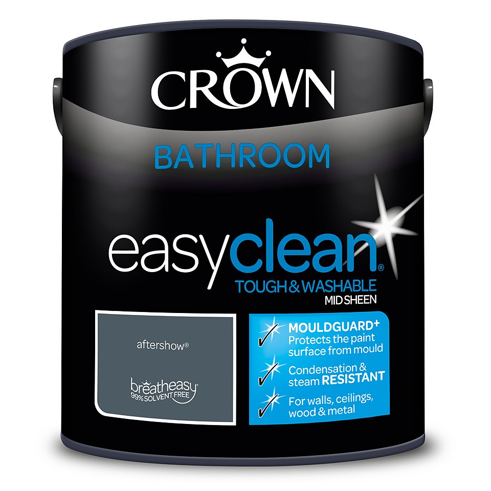 Crown Easyclean Bathroom Mouldguard+ Mid Sheen Paint Aftershow - 2.5L