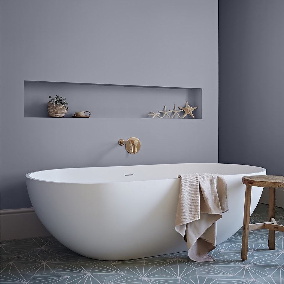 Crown Easyclean Mouldguard+ Bathroom Mid Sheen Washable Multi Surface Paint  Blue Gravel® - 2.5L