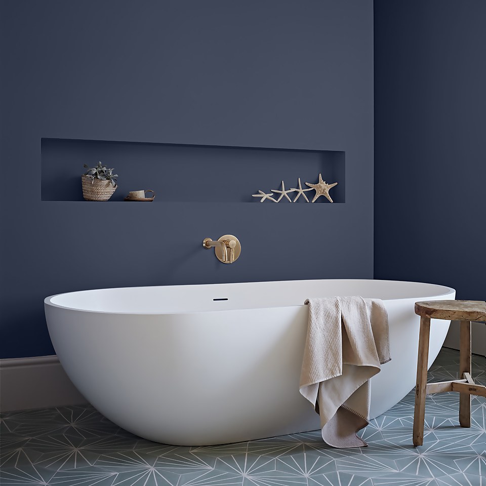 Crown Easyclean Mouldguard+ Bathroom Mid Sheen Washable Multi Surface Paint  Midnight Navy® - 2.5L