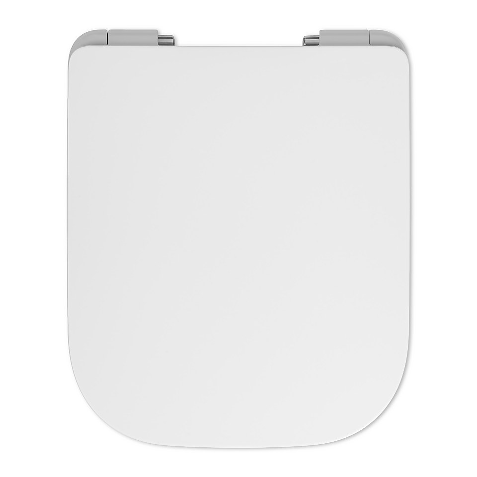 Cedo Plastic Slim Square Toilet Seat - White