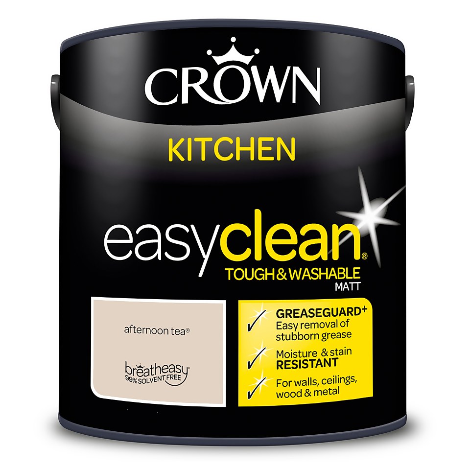 Crown Easyclean Kitchen Greaseguard+ Matt Paint Afternoon Tea - 2.5L