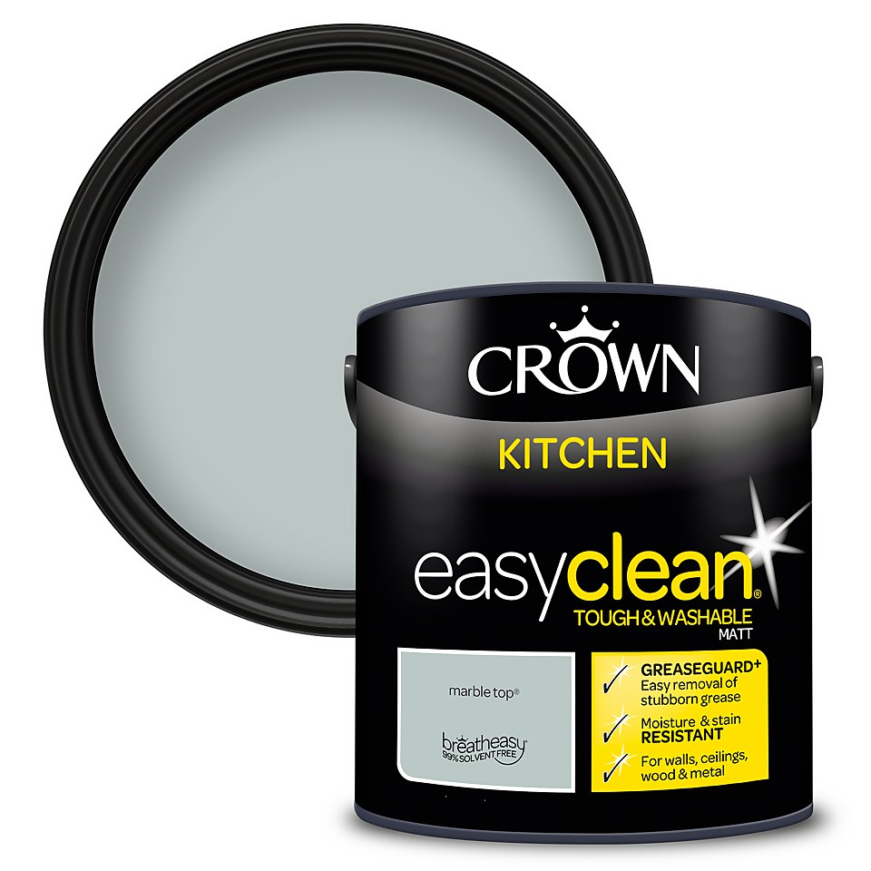 Crown Easyclean Kitchen Greaseguard+ Matt Paint Marble Top - 2.5L