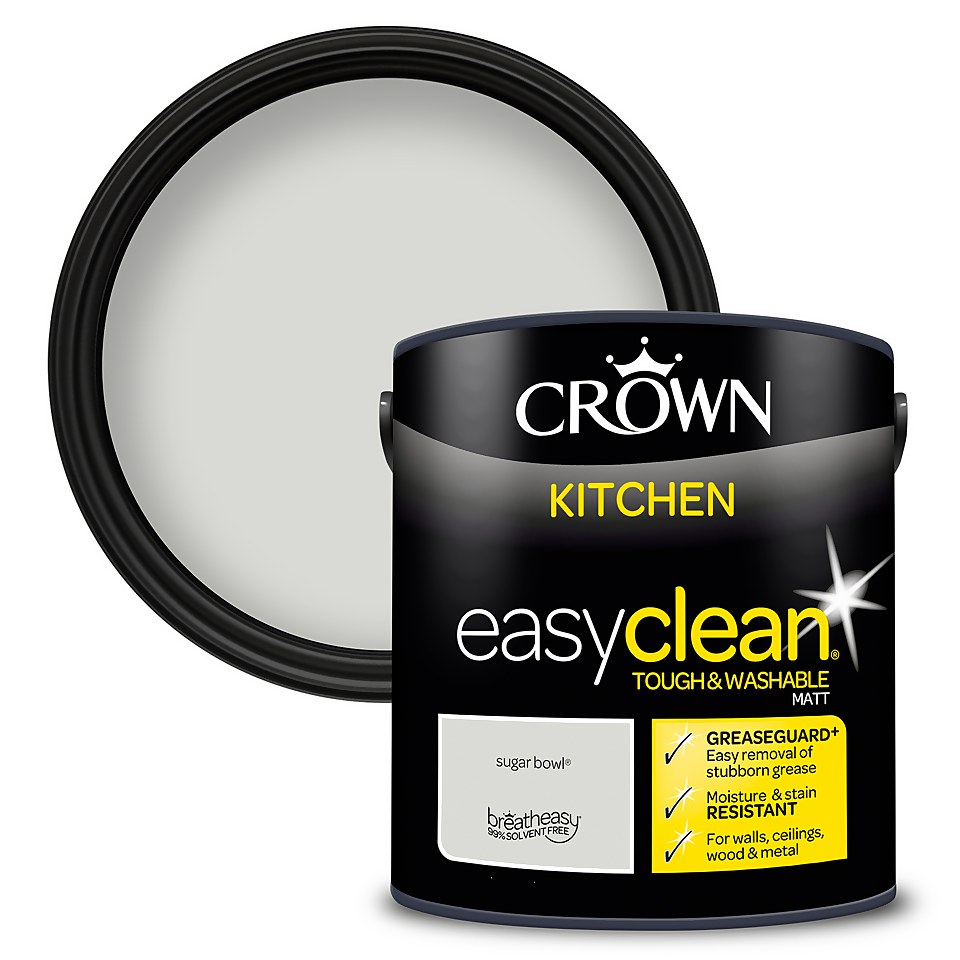 Crown Easyclean Greaseguard+ Kitchen Matt Washable Multi Surface Paint Sugar Bowl® - 2.5L