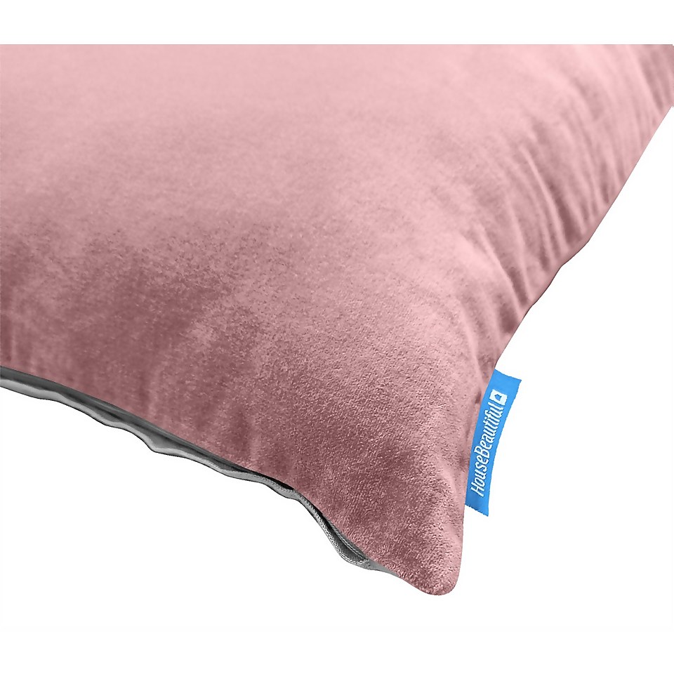 House Beautiful Velvet Linen Cushion - 45x45cm - Blossom