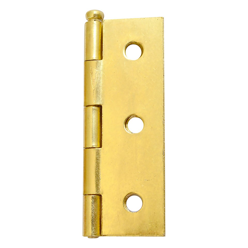 Butt Hinge Loose Pin 76mm Electro Brass - 2 Pack