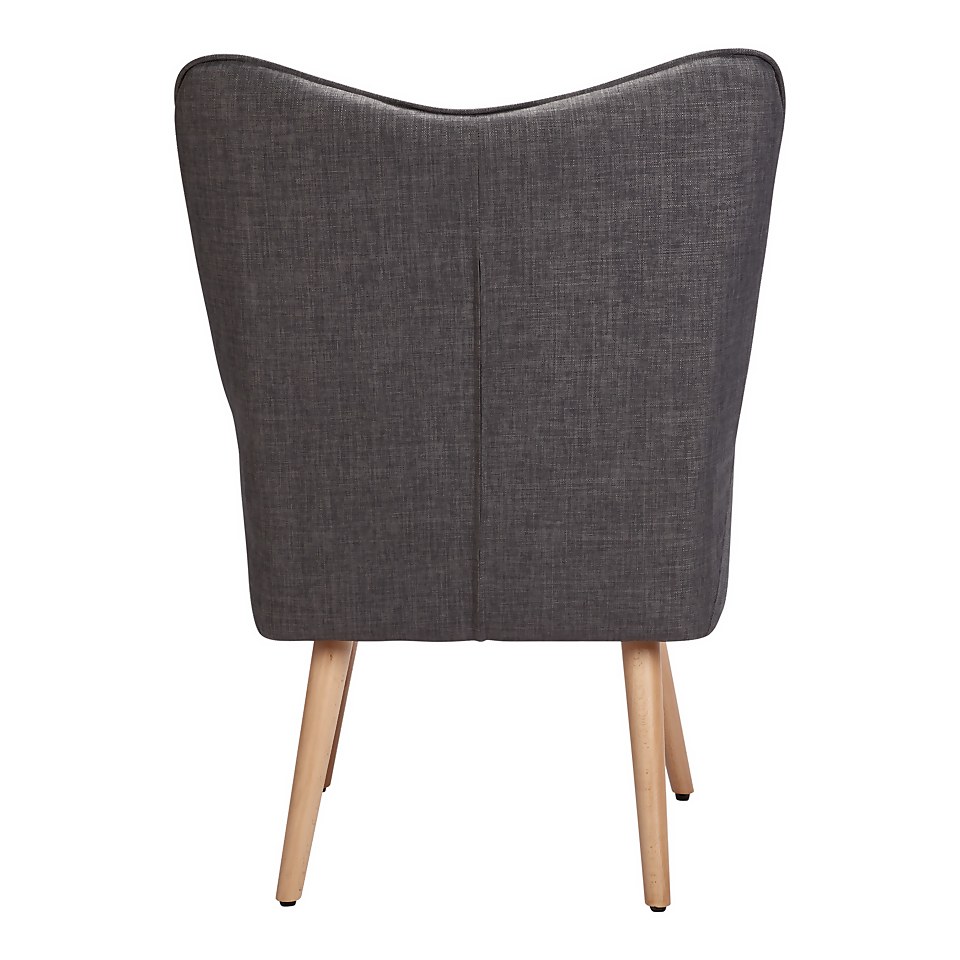 Leon Chair & Footstool - Grey