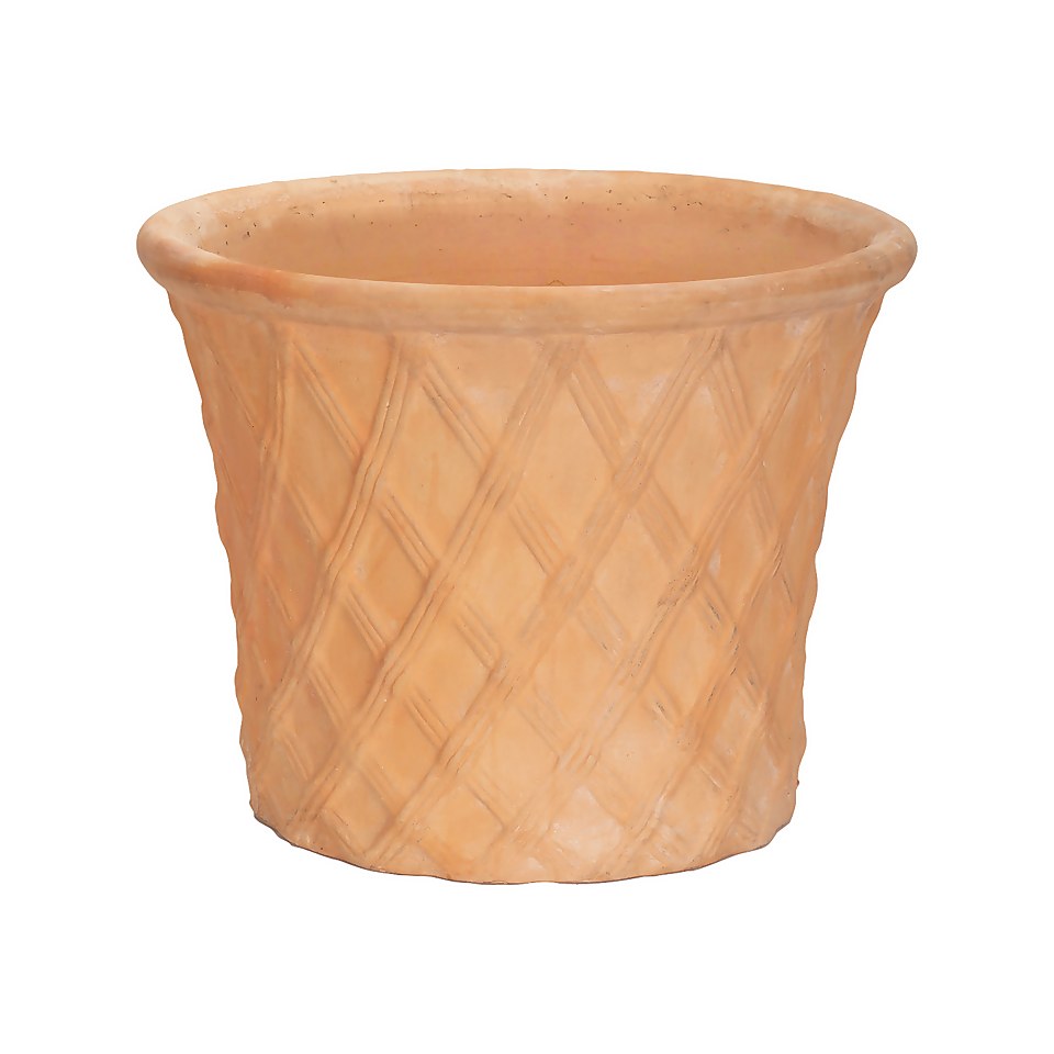 Terracotta Lattice Cone Plant Pot - 25cm