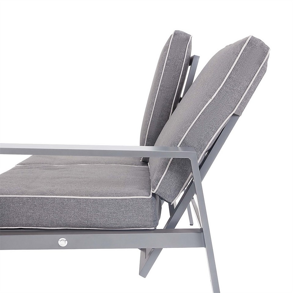 Magna 4 Seater Grey Metal Corner Garden Sofa Set