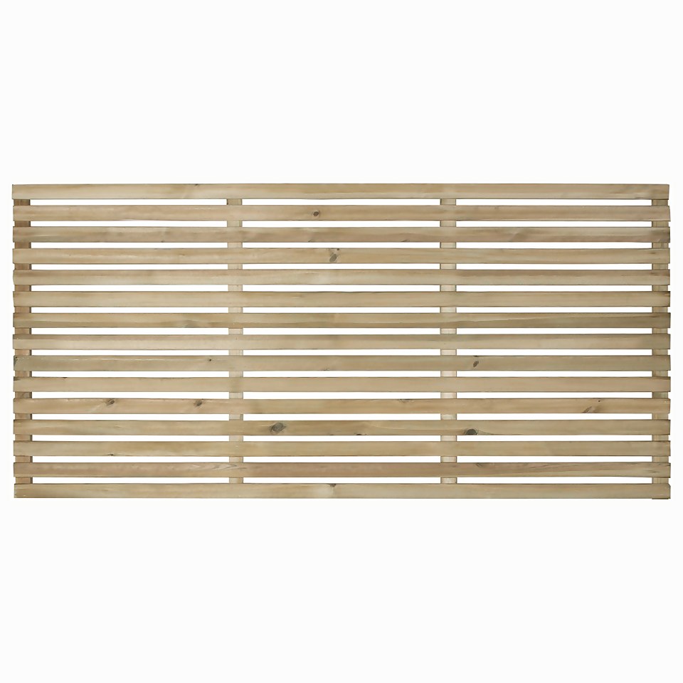 Contemporary Single Slated 3ft Fence Panel - 1.8mx0.9m - 3 Pack