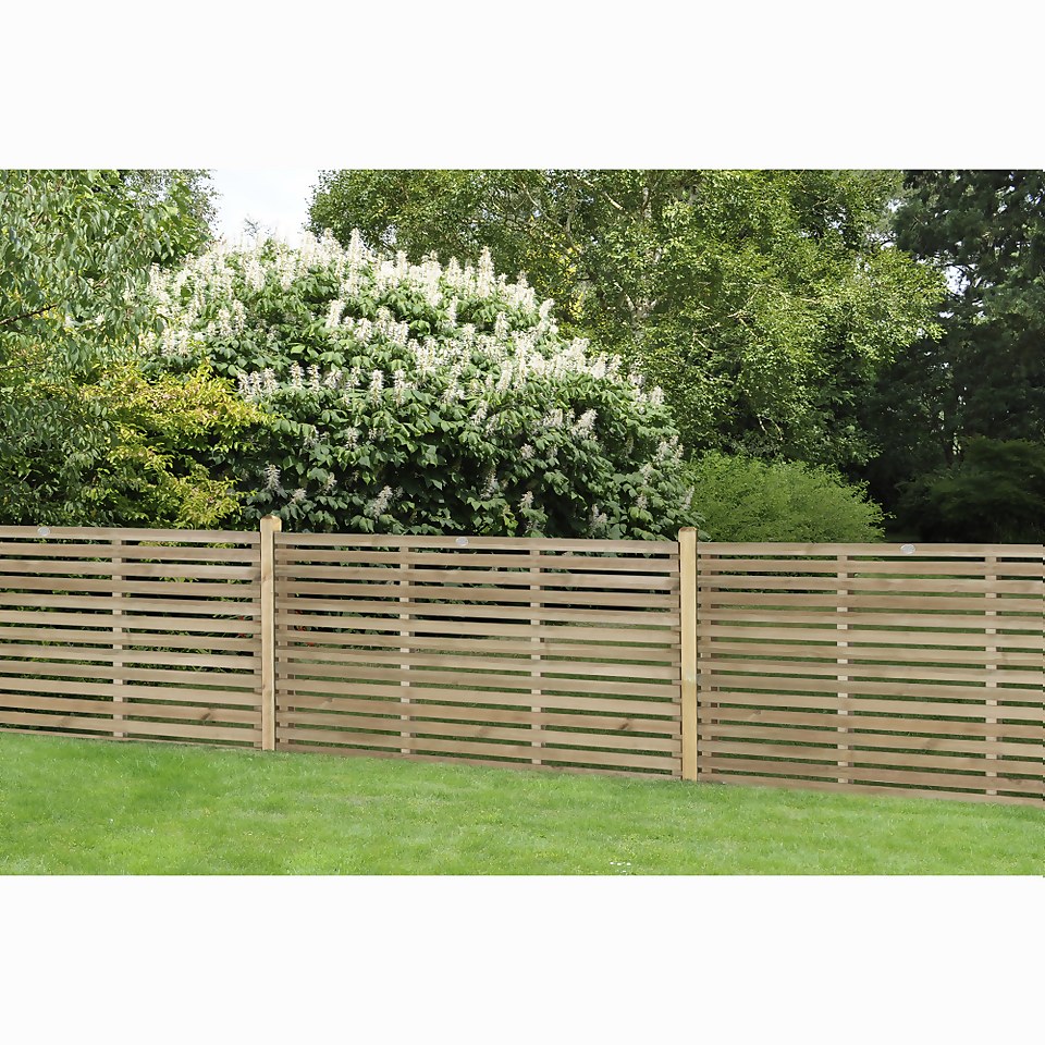 Contemporary Single Slated 3ft Fence Panel - 1.8mx0.9m - 5 Pack