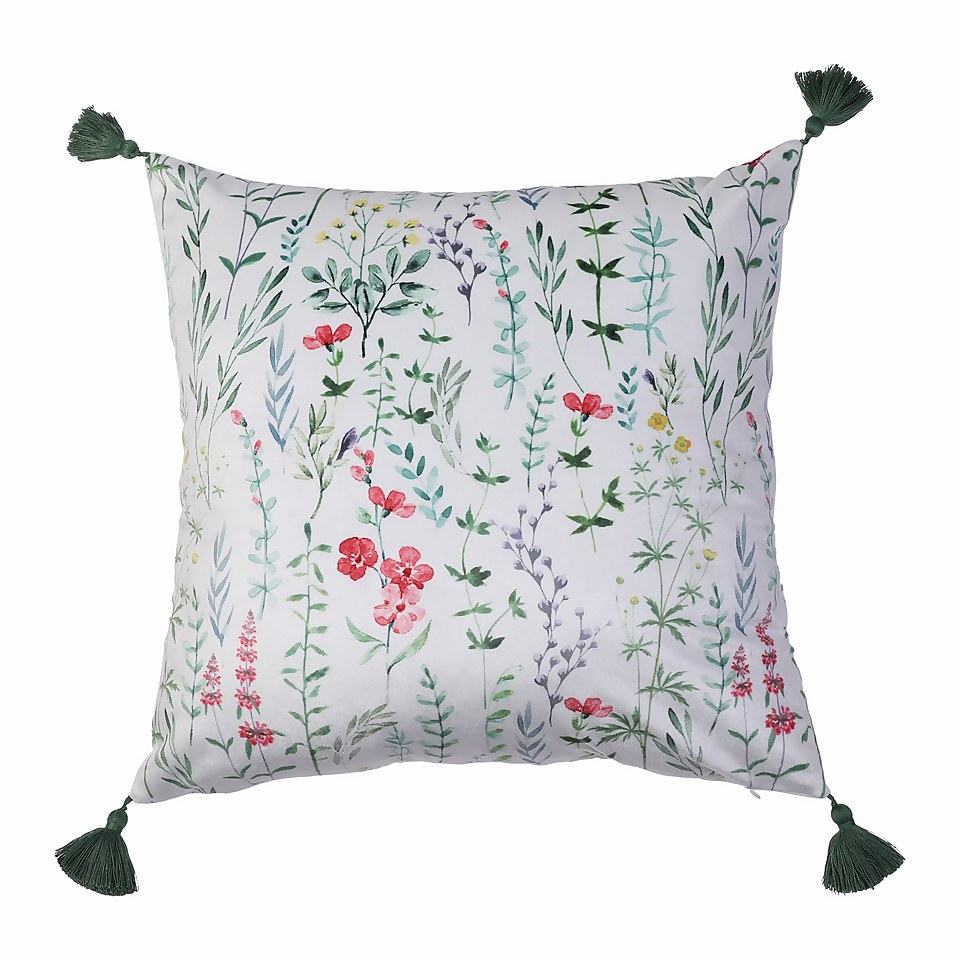 Disty Printed Floral Cushion - Sage